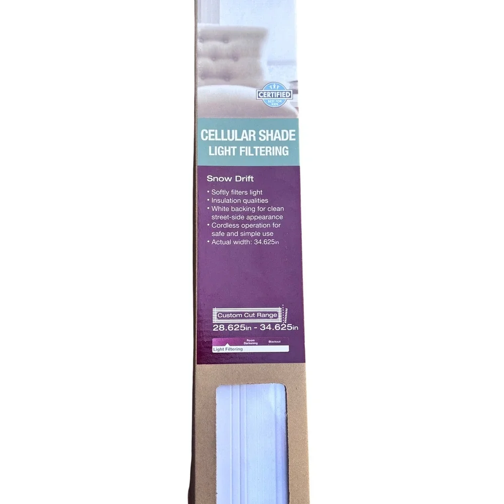 Home Decorators Collection Snow Drift Cordless Cellular Shade 35x48 Light Filter
